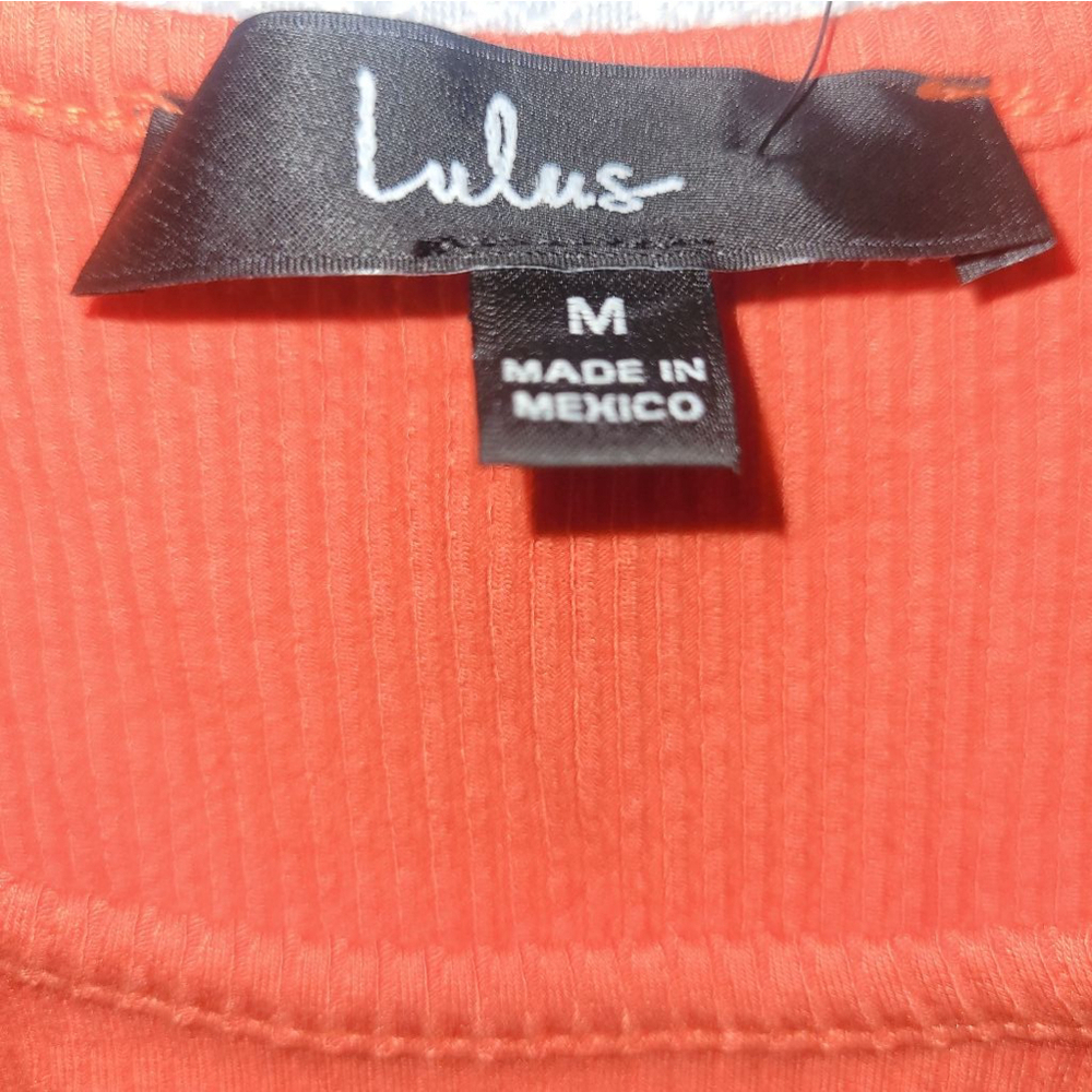 Lulus Orange Ribbed Tank Top Size M - Picture 3 of 4